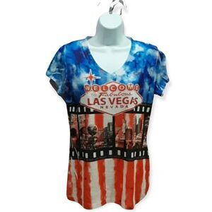 MARK CLASSIC Embellished Red White Blue Las Vegas, Size L